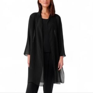Eileen Fisher Sheer 100% Silk Georgette Jacket – Oversized Petite Small, NWOT